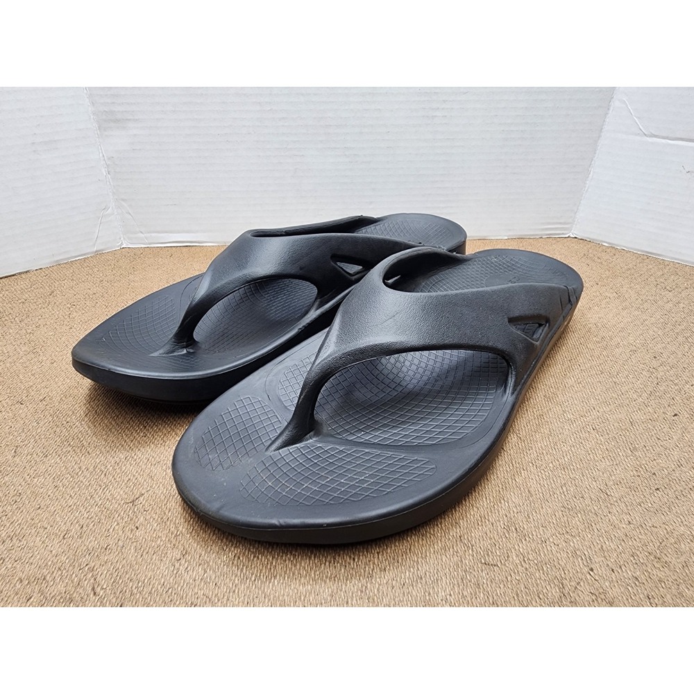 OOFOS Men's OOriginal Slip-On Light Weight Thong Sandals Black Mens 14 W16 - Picture 2 of 9